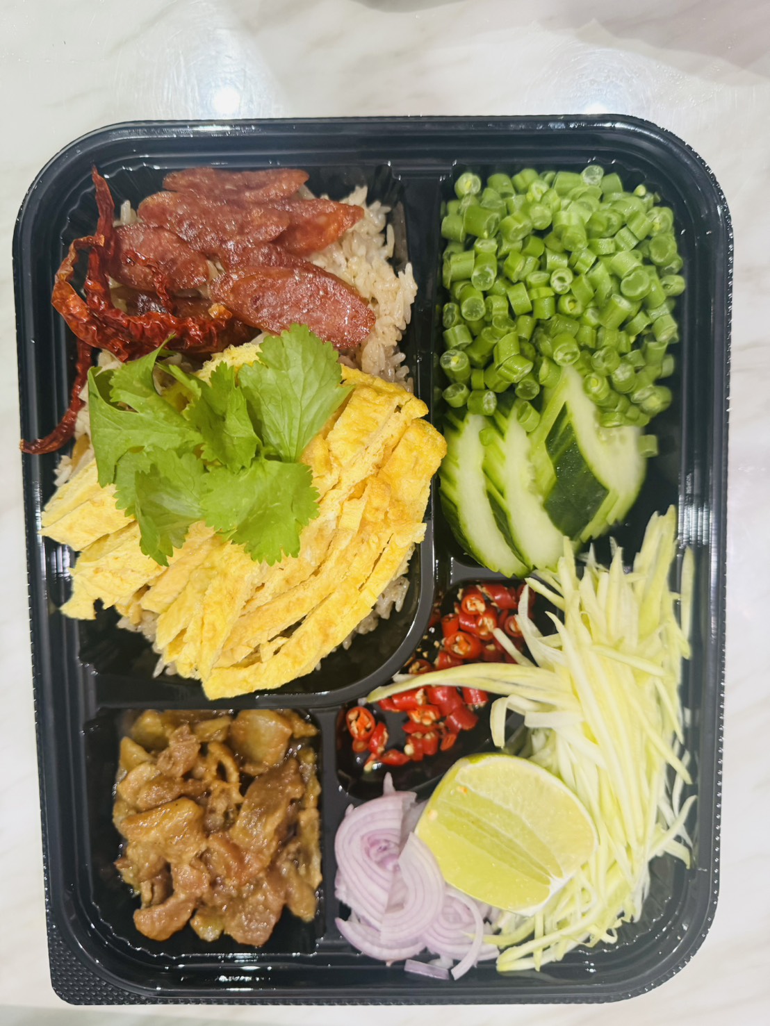 Shrimp Paste Fried Rice with Mixed Toppings