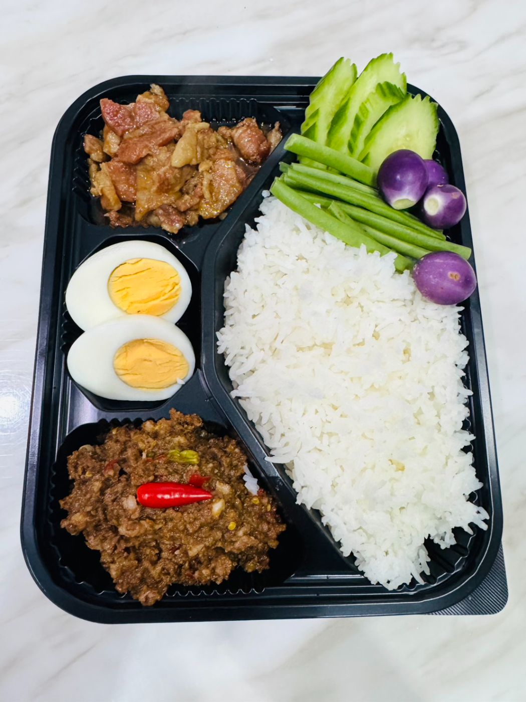 Rice with Tamarind Chilli Paste & Prawns